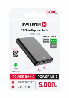 Swissten POWER LINE POWER BANK 5000 MAH 10W BLACK