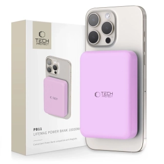Powerbanka Tech-Protect LifeMag PB11 MagSafe 10000mAh - lilac