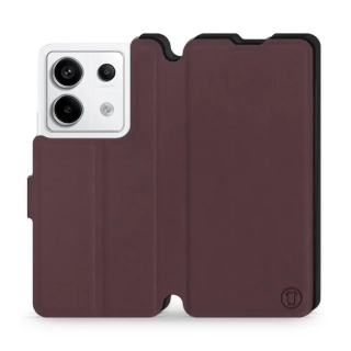 Flipové pouzdro Mobiwear Semiš - Xiaomi Redmi Note 13 Pro 4G / Poco M6 Pro 4G - Bordové S_BUB - VÝPRODEJ
